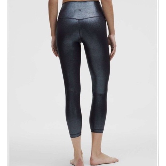 NEW‎ Lululemon Align High-Rise Ribbed Pant 25" *Shine Size 12 Foil Black  Night - Picture 7 of 11